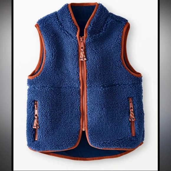 Hanna Andersson Blue and Brown Kids Vest - Picture 1 of 4